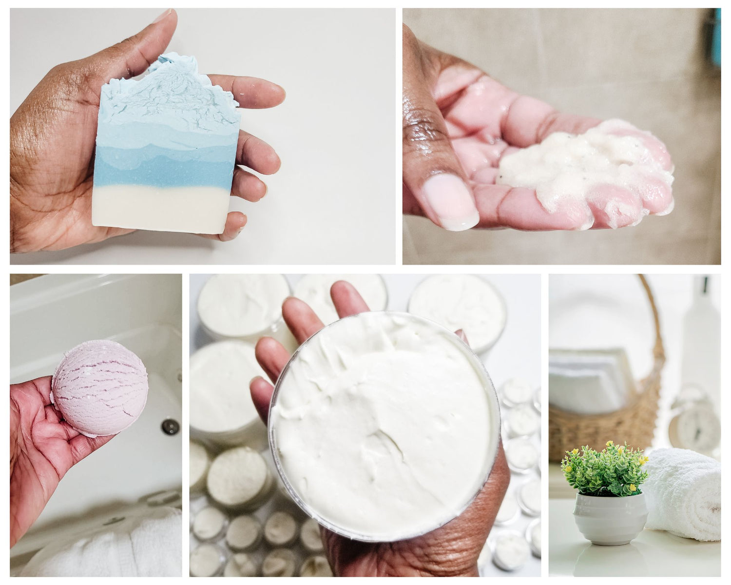 Handmade soap, whipped body butters, whipped sugar scrubs, bubble scoops, and whipped soap handmade